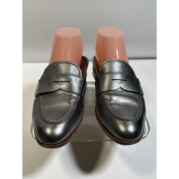 AGL Attilio Giusti Leombruni Silver Metallic Loafers Mules Shoes 37 EU 7 US - Picture 8 of 14